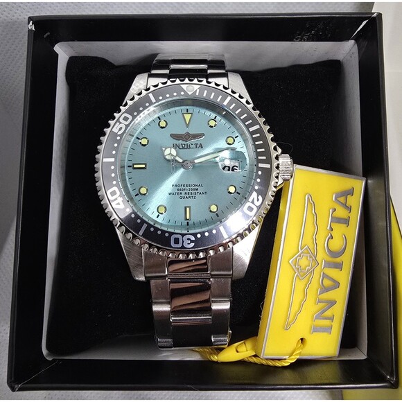 Invicta Pro Diver Anchoris Men\'s Watch 37.5mm Light Blue Dial Steel 48726 New main image 8